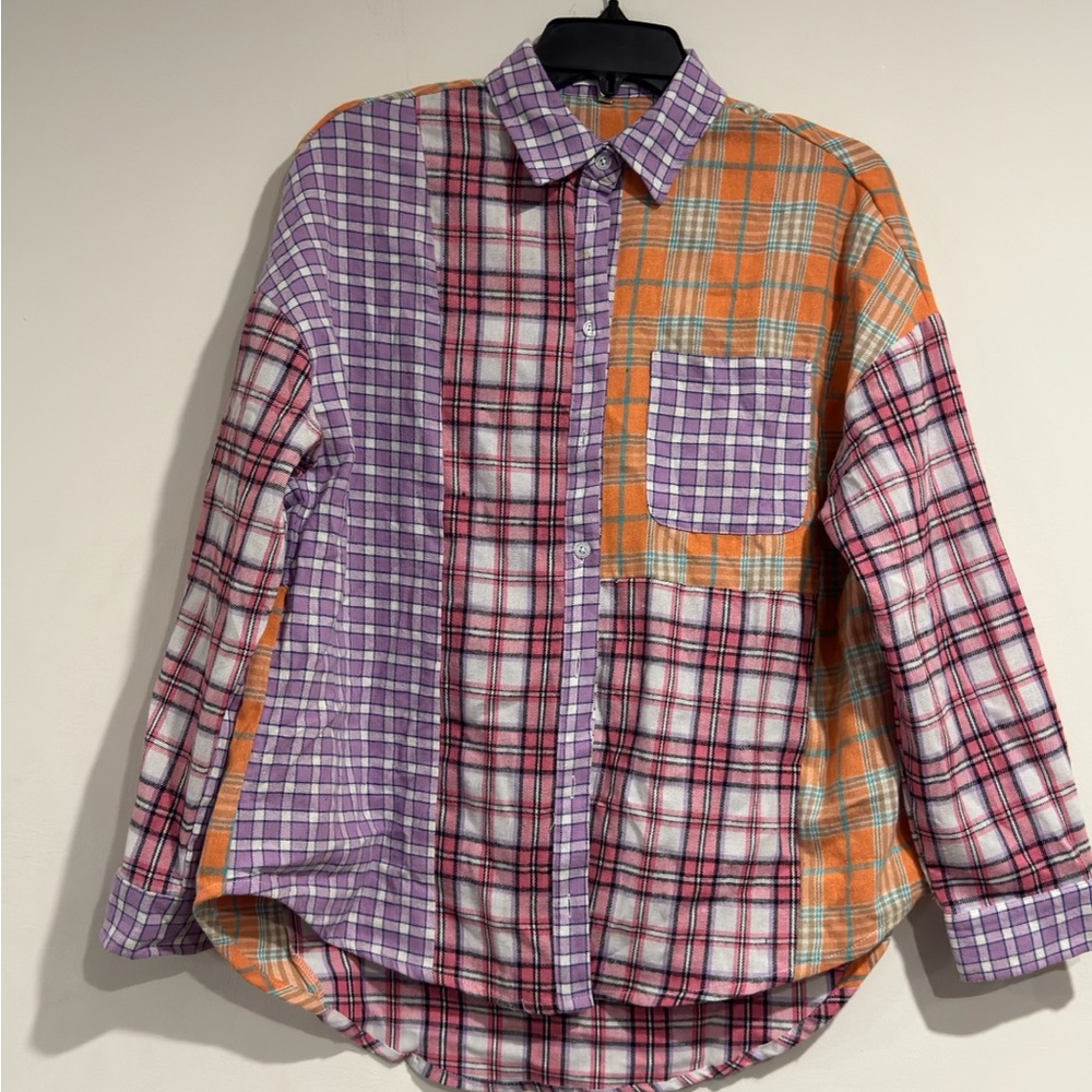 Better Be Women’s Patchwork Plaid Button-Down Shi… - image 2